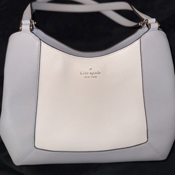 kate spade New York lena Colorblock Pebb Mountain Gray Shoulder Bag Purse - Picture 2 of 14